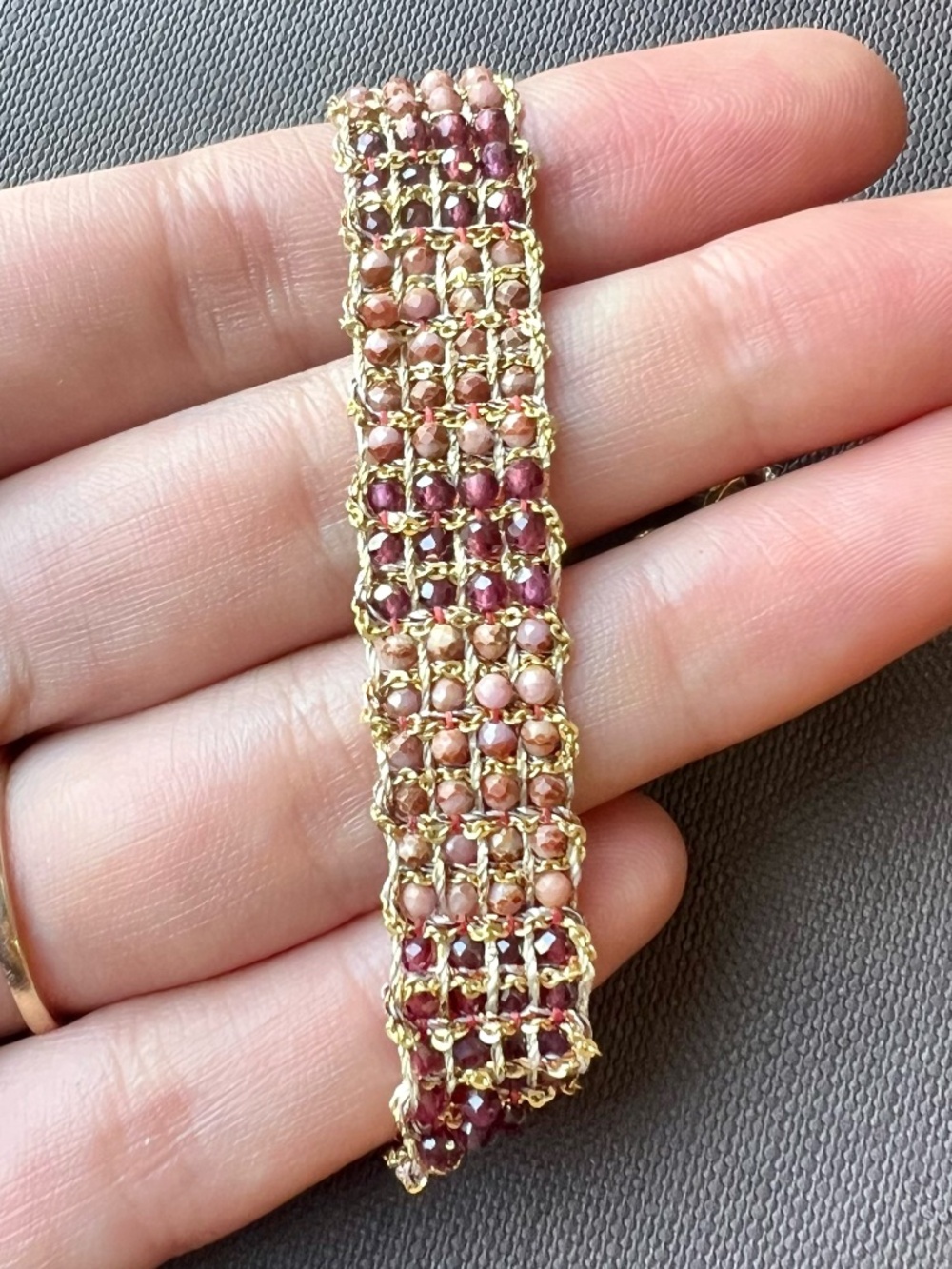 DAG Woven Gold Gemstone Bracelet